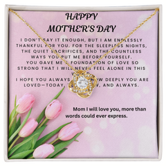 I Love You Mom- Love Knot Necklace
