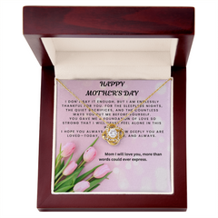 I Love You Mom- Love Knot Necklace