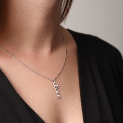 Classic Style Vertical name Necklace
