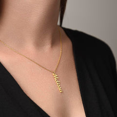 Classic Style Vertical name Necklace