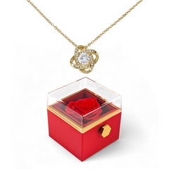 Love Knot Necklace in Red Heart Box